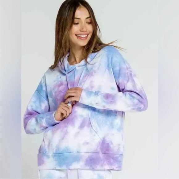 Free People Movement Work It Out Tie Dye Hoodie Blue Purp Size XS $78 Retail NWT - Picture 2 of 10